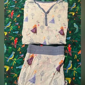 Little Sleepies Frozen Themed Pajamas - Light Blue and Purple